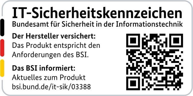 IT-Sicherheitskennzeichen des BSI Überwachungskamera IN-8403 2K+ PoE