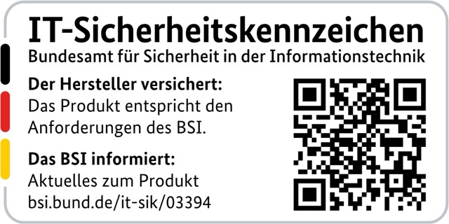IT-Sicherheitskennzeichen des BSI IP Außenkamera IN-9808 4K
